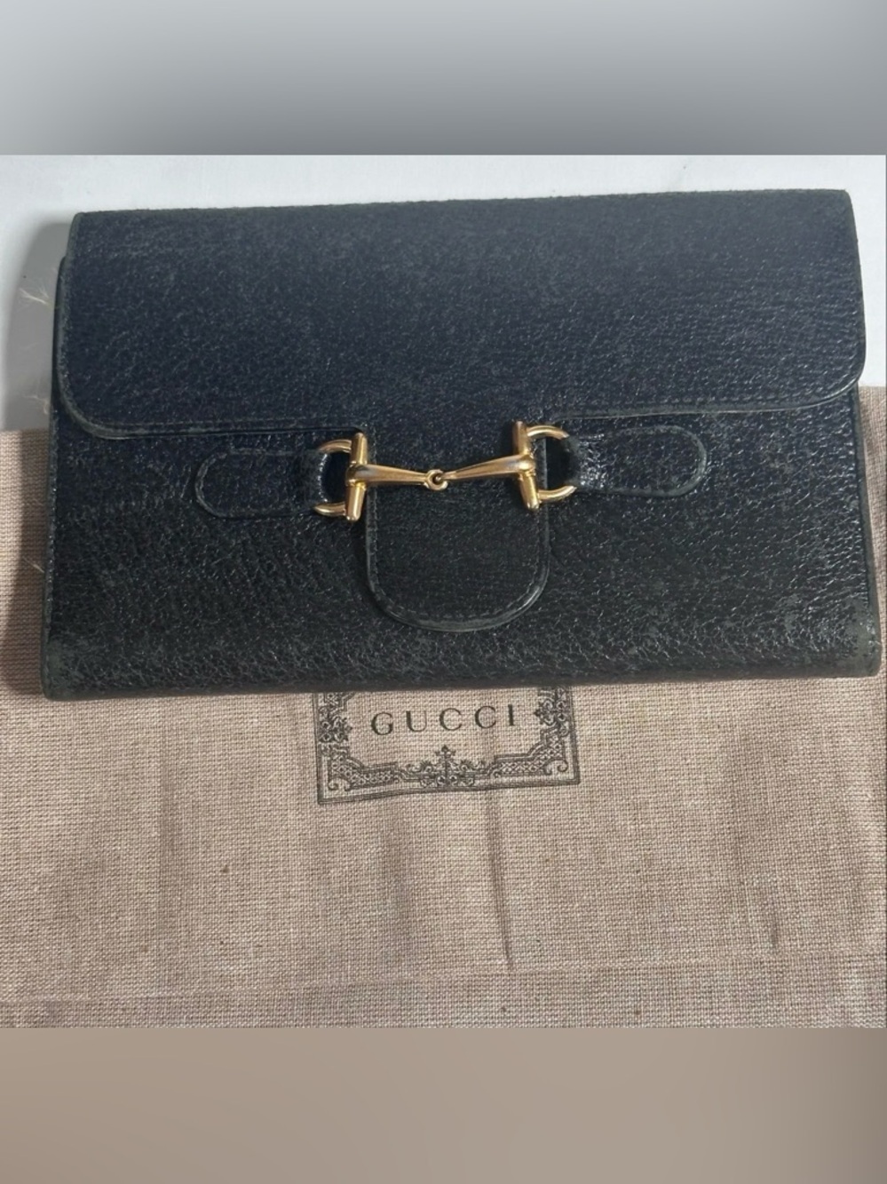 Auth Gucci Horsebit Black
Leather, Wallet